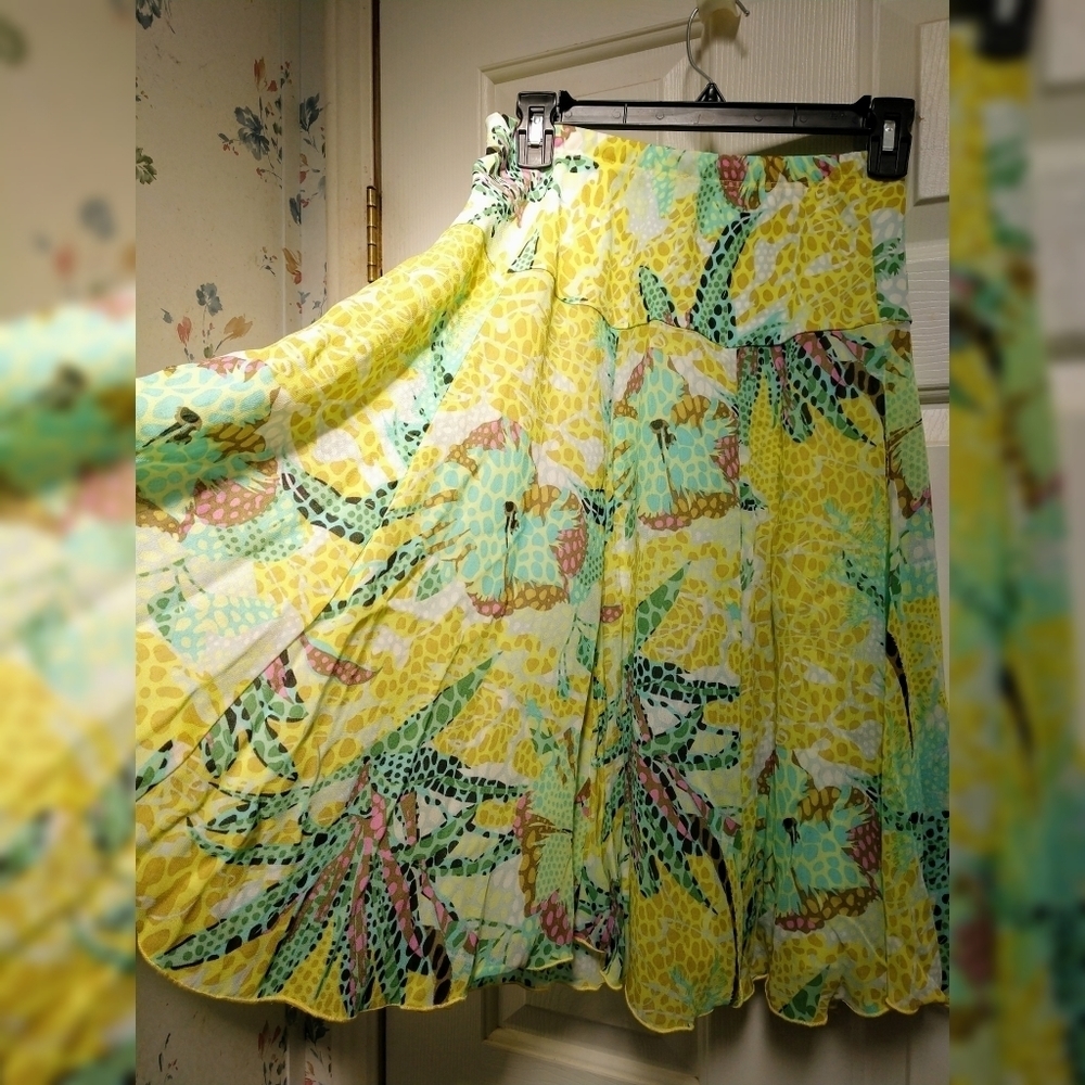 Vintage Skirt Elliot Lauren Flouncy Print Panel - Picture 2 of 8